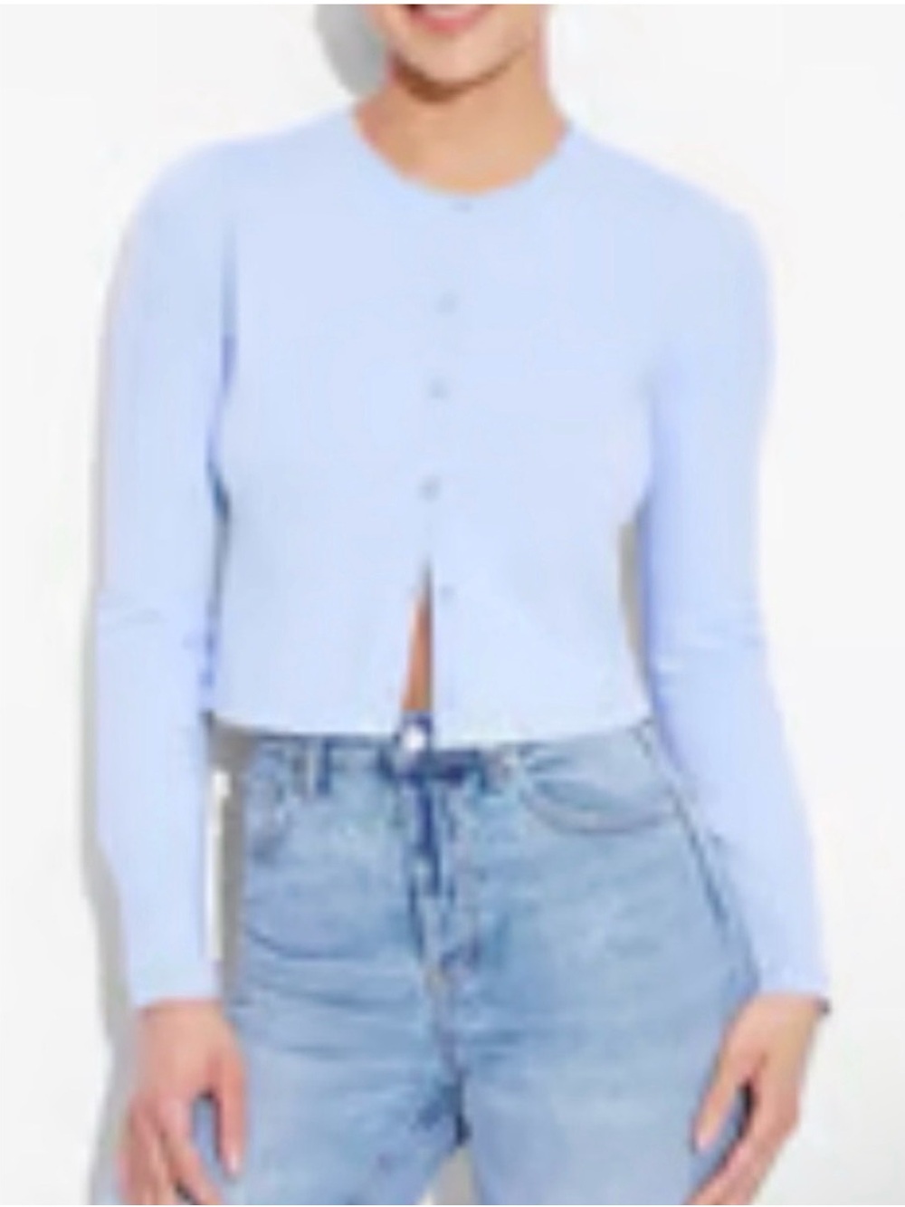 Wild Fable Women’s  Button-Up Cropped Cardigan Blue Size XS